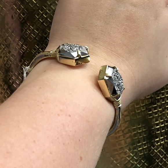 *Sold* Rare Kendra Scott Jan Metallic Drusy Cuff - Picture 6 of 8